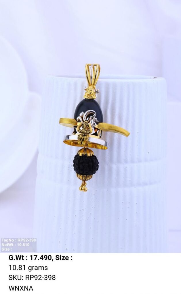 22KT Gold Shivling Rudrax Designer Pendant
