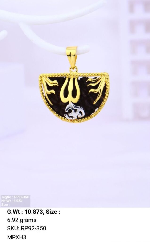 Divine Trishul Om Rudrax Gold Pendant