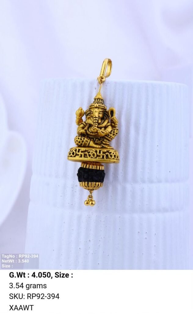 22KT Gold Ganpati Rudrax Pendant
