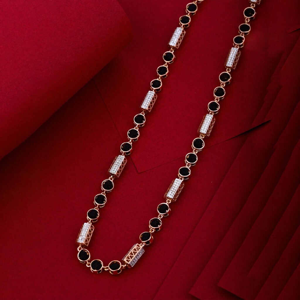 Black Rudrax Mala with Crystal Gold Spacers